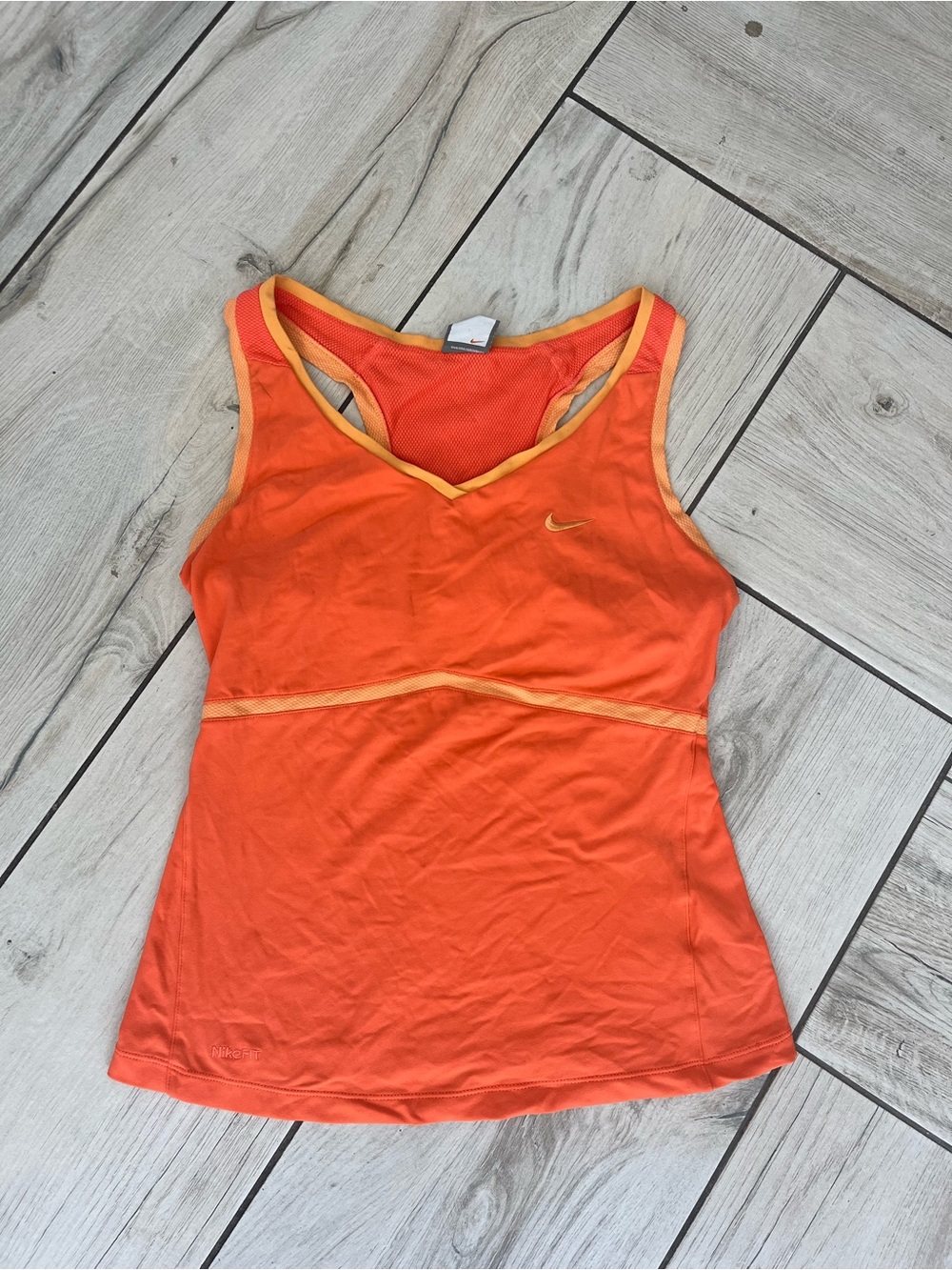Vintage Y2K Nike Women's Orange Athletic Tank Top